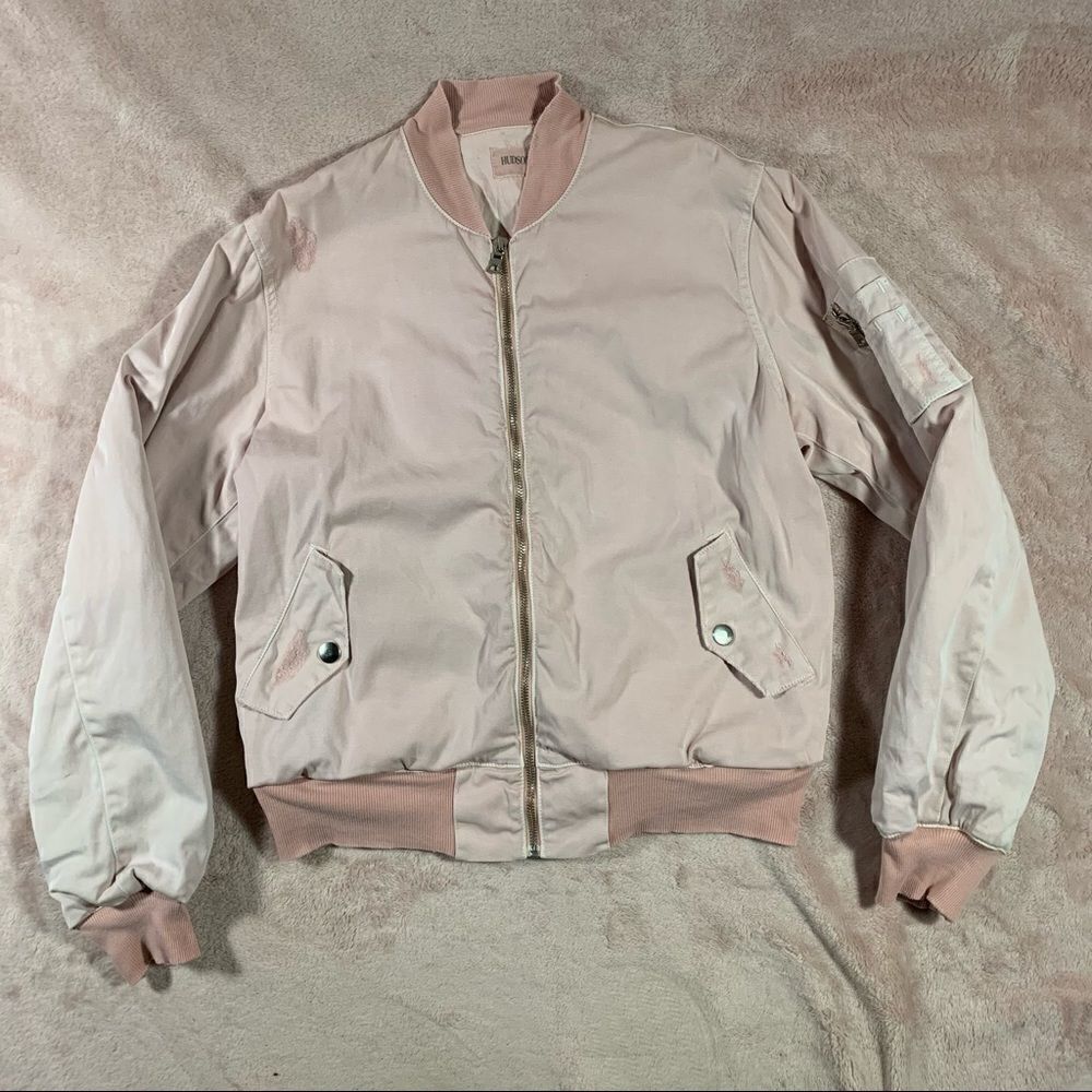 Hudson The Gene Pink Puffer Bomber Jacket S - Picture 2 of 12